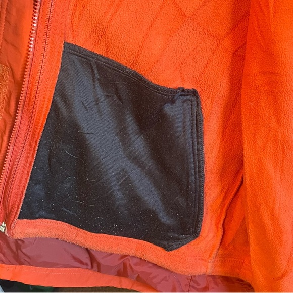 L.L. Bean Women’s Size Medium Coat Jacket Orange Zip Up Hooded 2 in 1 Flannel - Picture 6 of 8